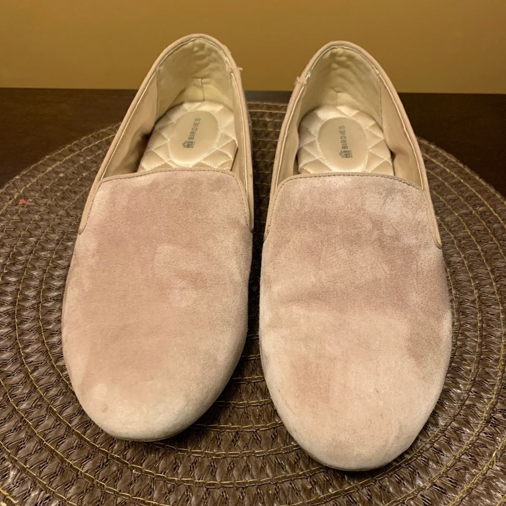 Birdies Ballet Flats Golden Oak Suede The Starling Almond Toe Slip-On Shoes 11